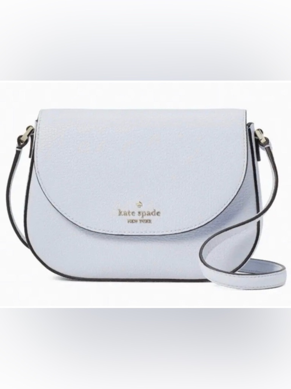 Kate Spade Mini Leila Grey Blue Leather Crossbody Bag
